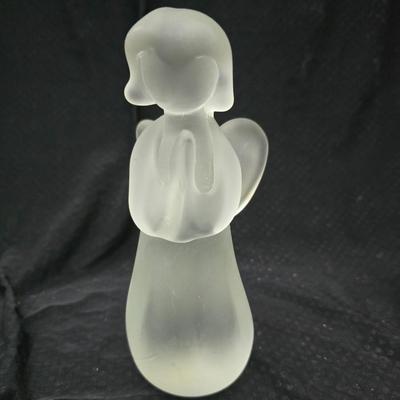 1980 Goebel Annual Crystal Glass Collector Plate featuring an angel design with two glass angel figurines