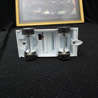 Vintage Tootsie Toy Land Rover diecast toy car. with framed picture of a 1920 Pierce-Arrow Series 51 Enclosed Limousine - Woodrow Wilson