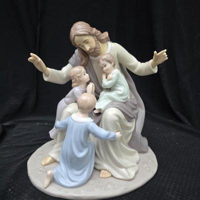 New in box = "Jesus & the Little Children" porcelain sculpture by the brand Classic Treasures