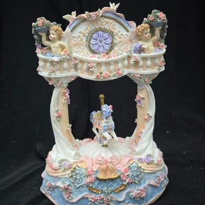 New in box Classic Treasures Musical Animated Carousel music box with a collection of angels