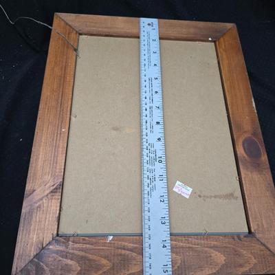 Framed cross-stitch "Footprints in the Sand" Mirror that reads, "Christ is the Head of this house" and glass two vases