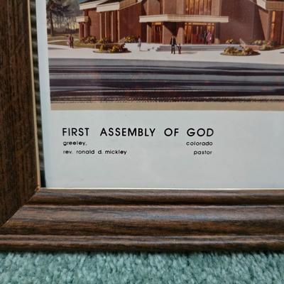 Religious wall art and decor = First Assembly of God Greeley church and mug - Give your heart to God now trivet - One day at a time...
