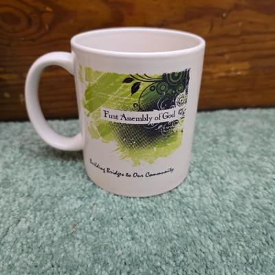 Religious wall art and decor = First Assembly of God Greeley church and mug - Give your heart to God now trivet - One day at a time...