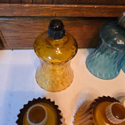 Collection of vintage glass votive candle cups