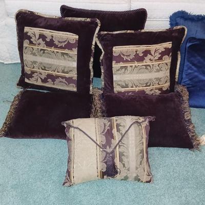 Variety of pretty designer throw pillows