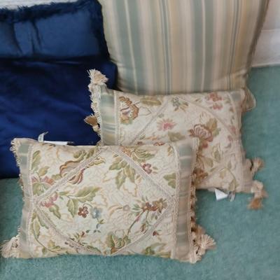 Variety of pretty designer throw pillows