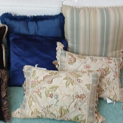 Variety of pretty designer throw pillows