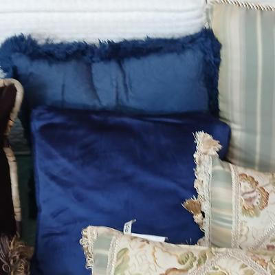 Variety of pretty designer throw pillows