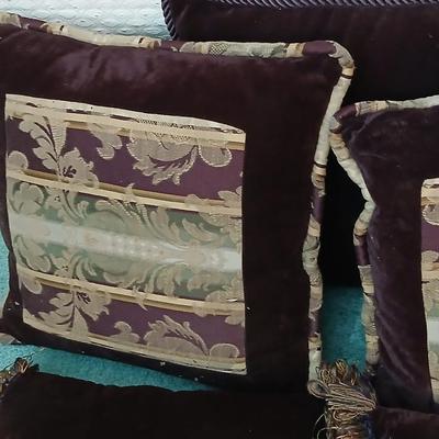 Variety of pretty designer throw pillows