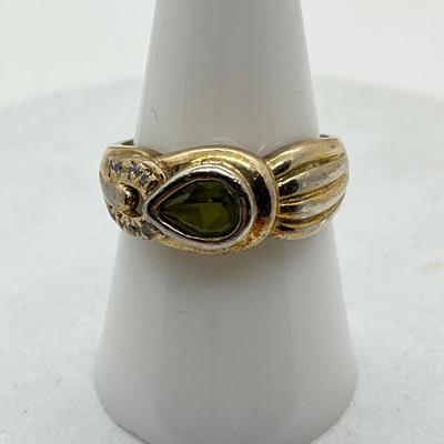 LOT 43: Sterling Silver Gold Vermeil Ring Size 8.5 - 4.4 GTW