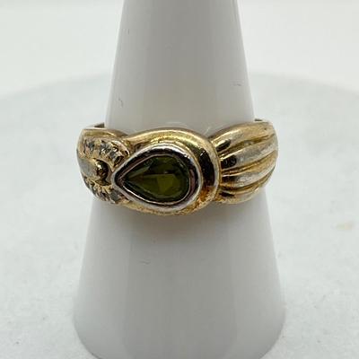 LOT 43: Sterling Silver Gold Vermeil Ring Size 8.5 - 4.4 GTW