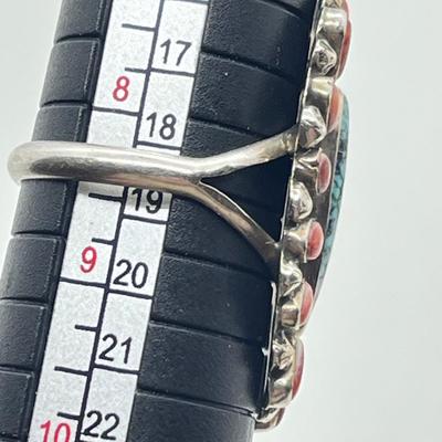 LOT 44: Sterling Silver Signed Native American Turquoise Rings - 20.3 GTW