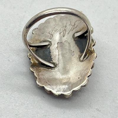 LOT 44: Sterling Silver Signed Native American Turquoise Rings - 20.3 GTW