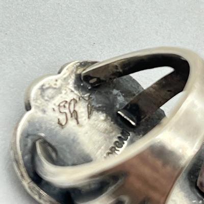 LOT 44: Sterling Silver Signed Native American Turquoise Rings - 20.3 GTW