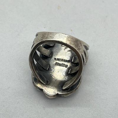 LOT 44: Sterling Silver Signed Native American Turquoise Rings - 20.3 GTW