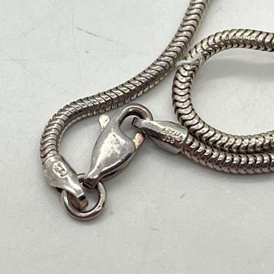 LOT 45: Sterling Silver Native American Turquoise Pendant on 17" Necklace - 15.4 GTW