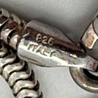 LOT 45: Sterling Silver Native American Turquoise Pendant on 17" Necklace - 15.4 GTW