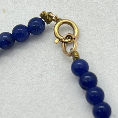 LOT 46: Beaded 7.25" Bracelet with 14K Yellow Gold Clasp and Beads