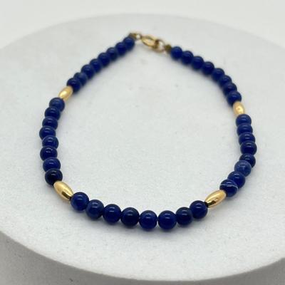 LOT 46: Beaded 7.25" Bracelet with 14K Yellow Gold Clasp and Beads