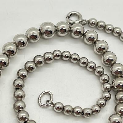 LOT 47: Sterling Silver 15.5" Bead Necklace - 14 GTW