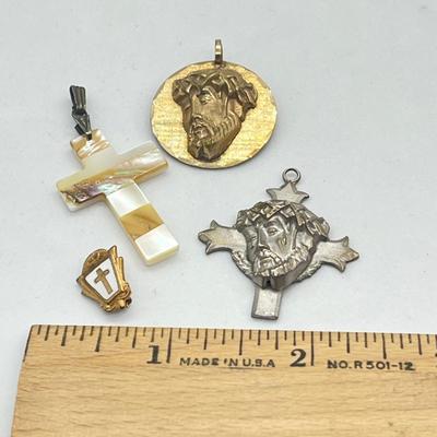 LOT 64: Religious Pendants and Pin