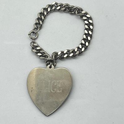 LOT 65: Coro ID Bracelet with "Alice" on Heart Shape Pendant