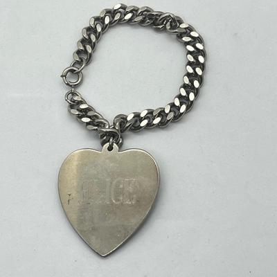 LOT 65: Coro ID Bracelet with "Alice" on Heart Shape Pendant