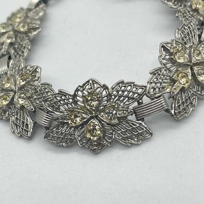 LOT 67: Antique Panel Bracelet (Circa 1920's), Vintage Filigree and Crystal Bracelet and More