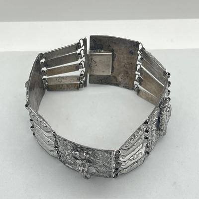 LOT 67: Antique Panel Bracelet (Circa 1920's), Vintage Filigree and Crystal Bracelet and More