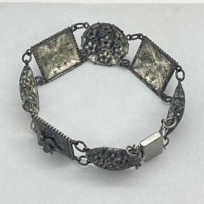 LOT 67: Antique Panel Bracelet (Circa 1920's), Vintage Filigree and Crystal Bracelet and More