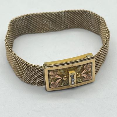 LOT 67: Antique Panel Bracelet (Circa 1920's), Vintage Filigree and Crystal Bracelet and More