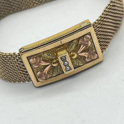 LOT 67: Antique Panel Bracelet (Circa 1920's), Vintage Filigree and Crystal Bracelet and More