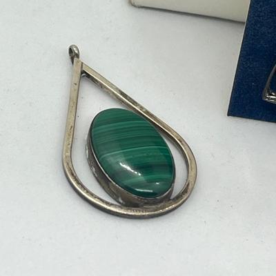 LOT 68: Necklace and Pendant Collection Including Locket and Unique Malachite Pendant