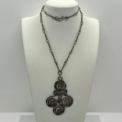 LOT 68: Necklace and Pendant Collection Including Locket and Unique Malachite Pendant