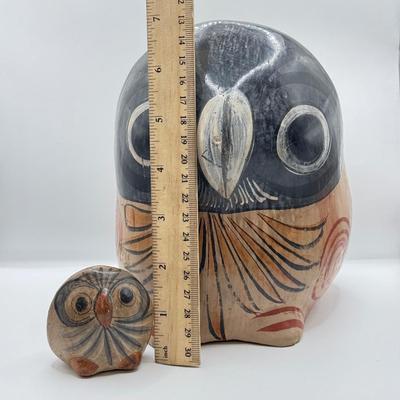 LOT 101: Signed Art Potteru Owl w/ Baby