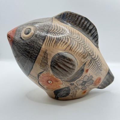 LOT 102: Folk Art Pottery Pieces - one signed