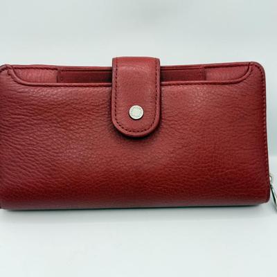 LOT 107: Red Leather Wallet w/ Collection of Clutches & Make Up Bags