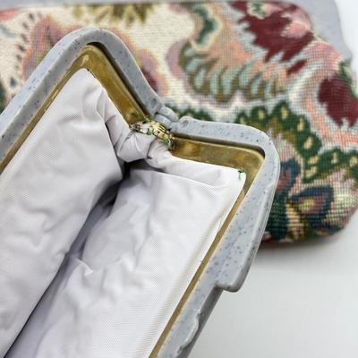 LOT 107: Red Leather Wallet w/ Collection of Clutches & Make Up Bags