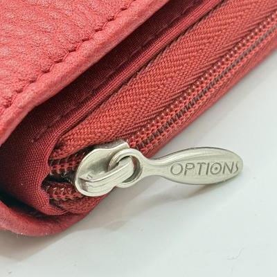 LOT 107: Red Leather Wallet w/ Collection of Clutches & Make Up Bags