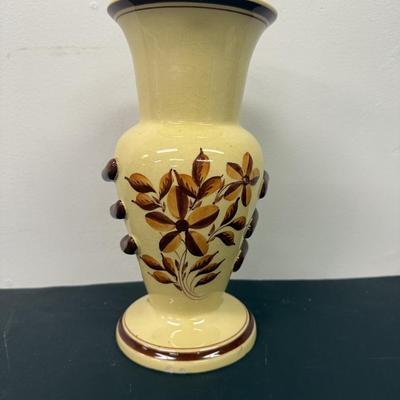 LOT 110: Weclower Hand Painted Ribbed Vase, Pendant Gibson & Sons Teapot and Antique Mirror