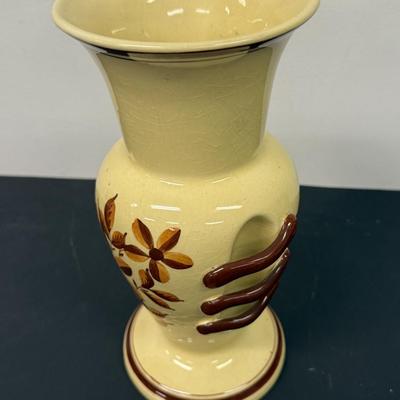 LOT 110: Weclower Hand Painted Ribbed Vase, Pendant Gibson & Sons Teapot and Antique Mirror