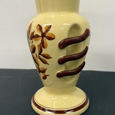 LOT 110: Weclower Hand Painted Ribbed Vase, Pendant Gibson & Sons Teapot and Antique Mirror