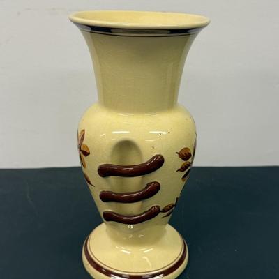 LOT 110: Weclower Hand Painted Ribbed Vase, Pendant Gibson & Sons Teapot and Antique Mirror