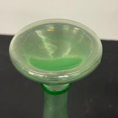 LOT 111: Uranium Glass Candle Stick Holder, Hand Painted Clip Board, Glass Santa Ornaments & More