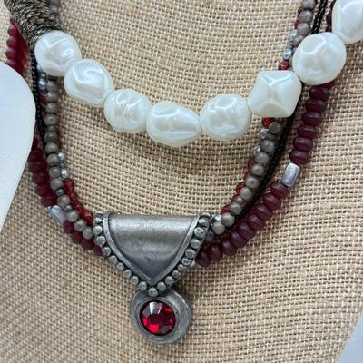 LOT 117: Collection of Necklaces & Earrings: Chicos, Amelia Rose & More