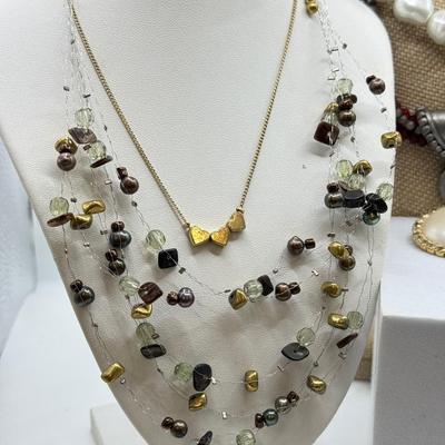 LOT 117: Collection of Necklaces & Earrings: Chicos, Amelia Rose & More