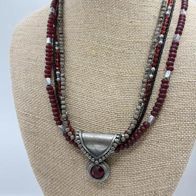 LOT 117: Collection of Necklaces & Earrings: Chicos, Amelia Rose & More