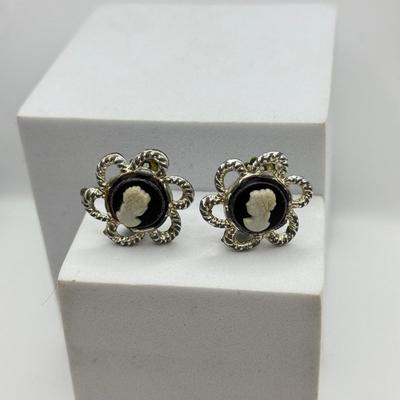 LOT 119: Trifari Earrings, Cameo Earrings & Matching Bracelet & More