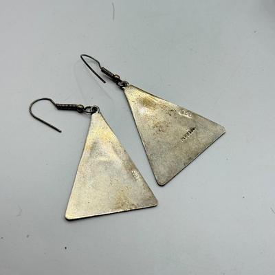 LOT 189: Sterling and Enamel Earrings w/ Sterling Ring (weight of sterling pcs only - 16.37g)