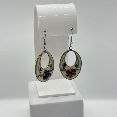 LOT 189: Sterling and Enamel Earrings w/ Sterling Ring (weight of sterling pcs only - 16.37g)